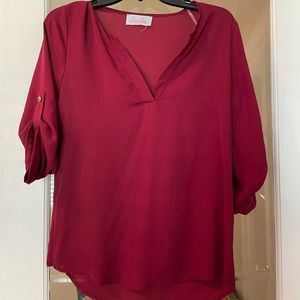 Burgundy blouse small
